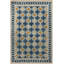 Tapis bleu lavable décoratif à motif géométrique bleu-410449646