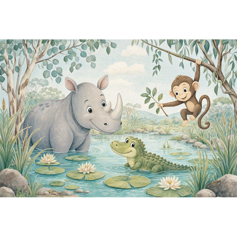 Papier peint animaux de la jungle, 200 po x 120 po, Non tissé