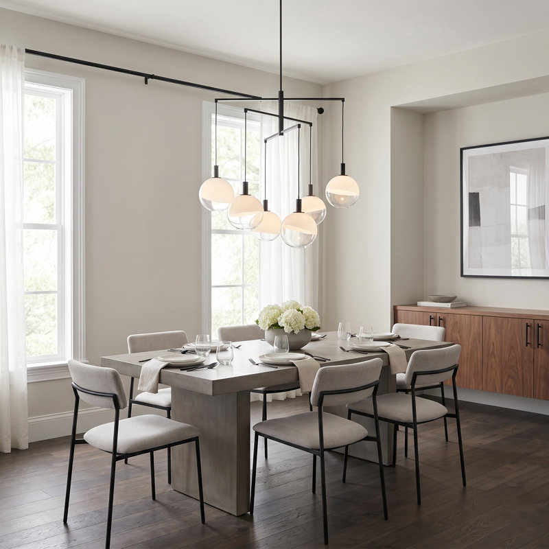 6-Light Chandelier, 6 Lights, Aged Iron, 38.125" H x 39.75" W x 39.75" D