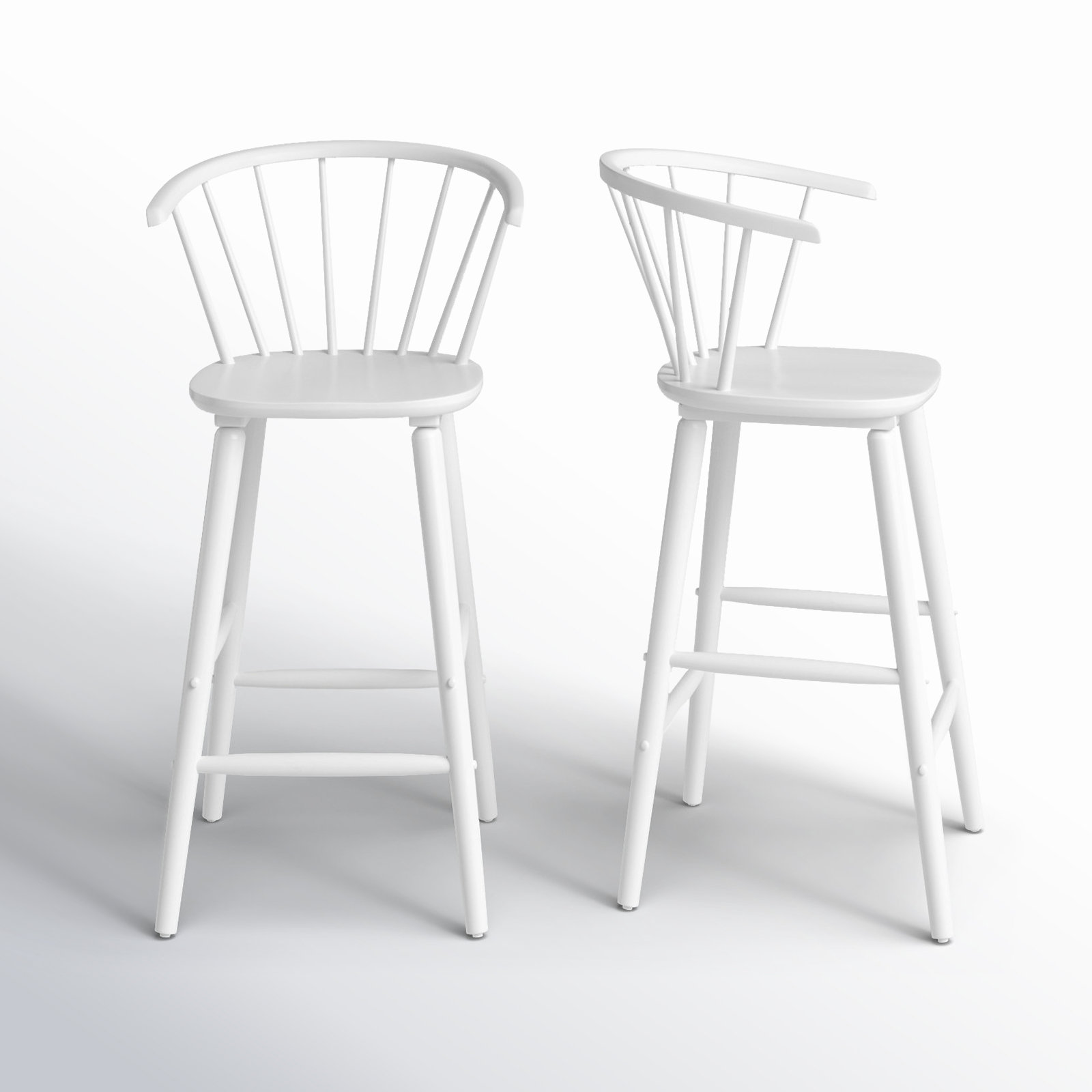 Sheffield Solid Wood Bar & Counter Stool, White, Bar Stool (29" Seat Height)