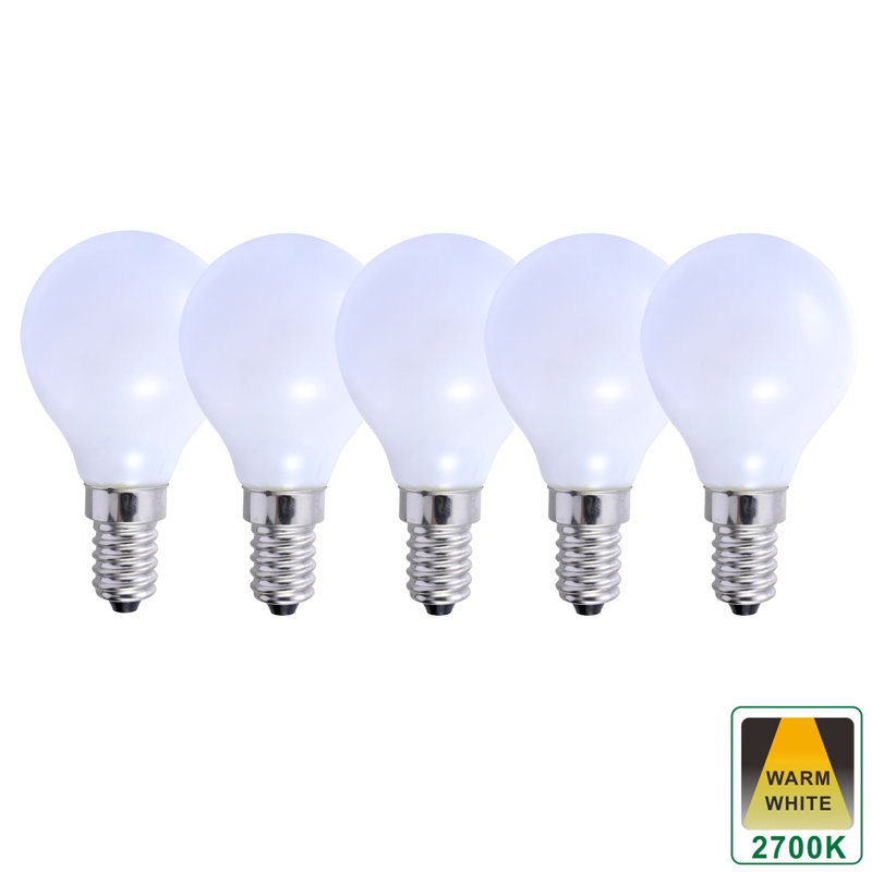 5W E14 Dimmable LED 4000K Golf Light Bulb Opal (Set Of 5), 2700K