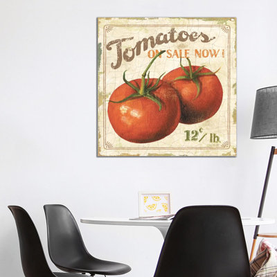 Tomatoes On Sale Now (on Special I) by Lisa Audit - Wrapped Canvas Painting