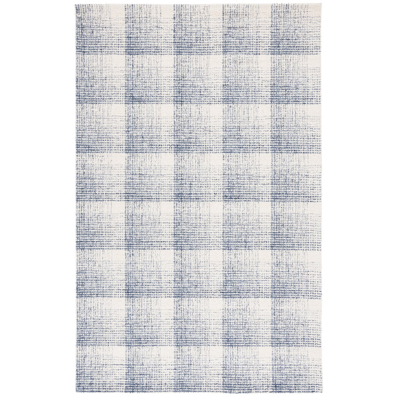 Ebony 806 Area Rug In Ivory / Blue, Rectangle 6' x 9'