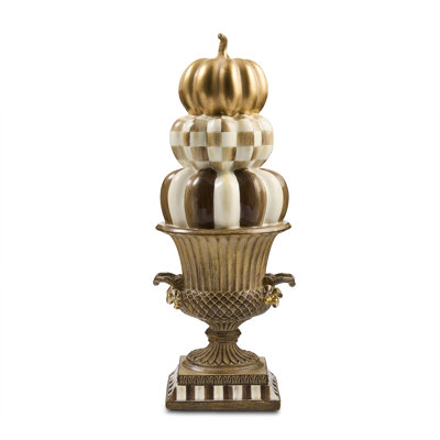 Tabletop Stacked Pumpkins In Urn