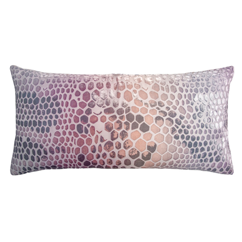 Lumbar Velvet Pillow Cover & Insert, 12"H x 24"W, Opal