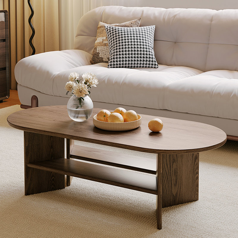 All solid wood multi-functional simple tea table, Dark Brown