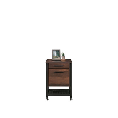 Pedestal File Cabinet with Large Drawers, Antique Dark Oak finish