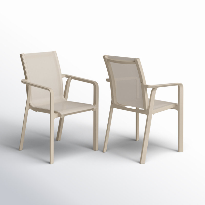 Chaise d'appoint empilable pour patio Farrah, Taupe