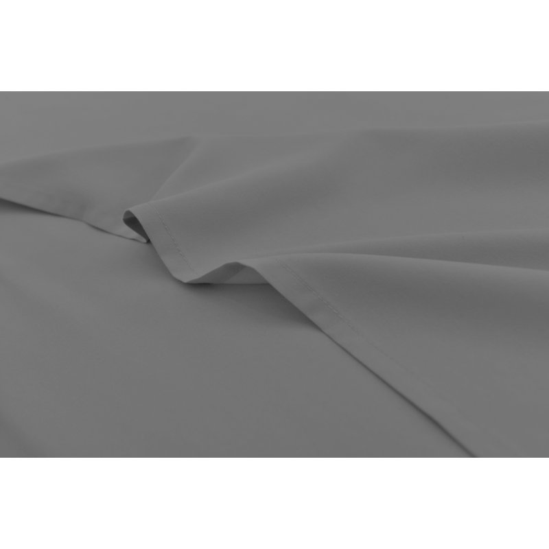  Ensemble de draps 1800 fils en rayonne de bambou, gris, Ensemble de draps pour lit simple TG + drap-housse