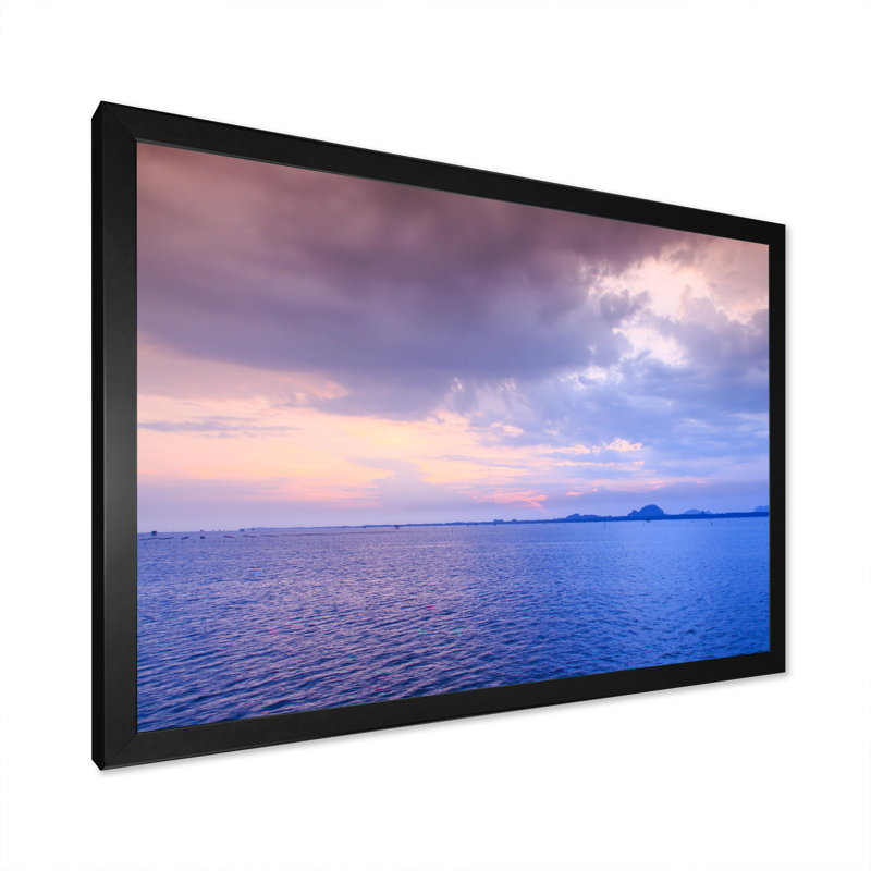 «Panoramic Cloud and Sky At Sunset V», reproduction sur toile, H 12 po x l 20 po x P 1 po, Cadre d'angle fermé noir