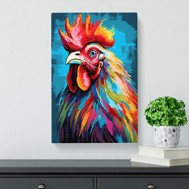 Rooster Pop - No Frame Print, 76cm H x 50cm W x 3cm D