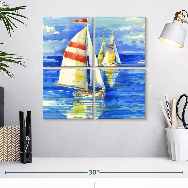 Mehar Cape Sailboats Square I, 18" H x 18" W