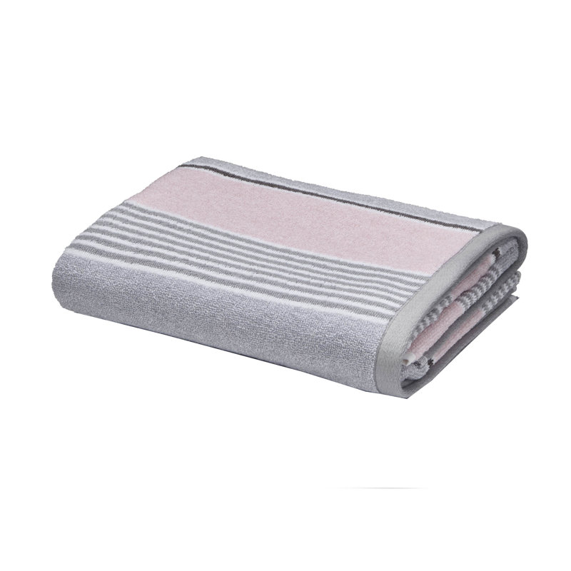 Textured Stripe Bath Sheet, Pink
