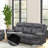Zubaida Dark Gray Polish Microfiber Power Motion Sofa W/Drop Down Table