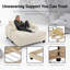 Méridienne surdimensionnée de 64 po avec structure en bois massif, assise profonde et tissu doux, chaise d'appoint d'intérieur pour le salon et la lecture (velours côtelé, beige)-2012129665