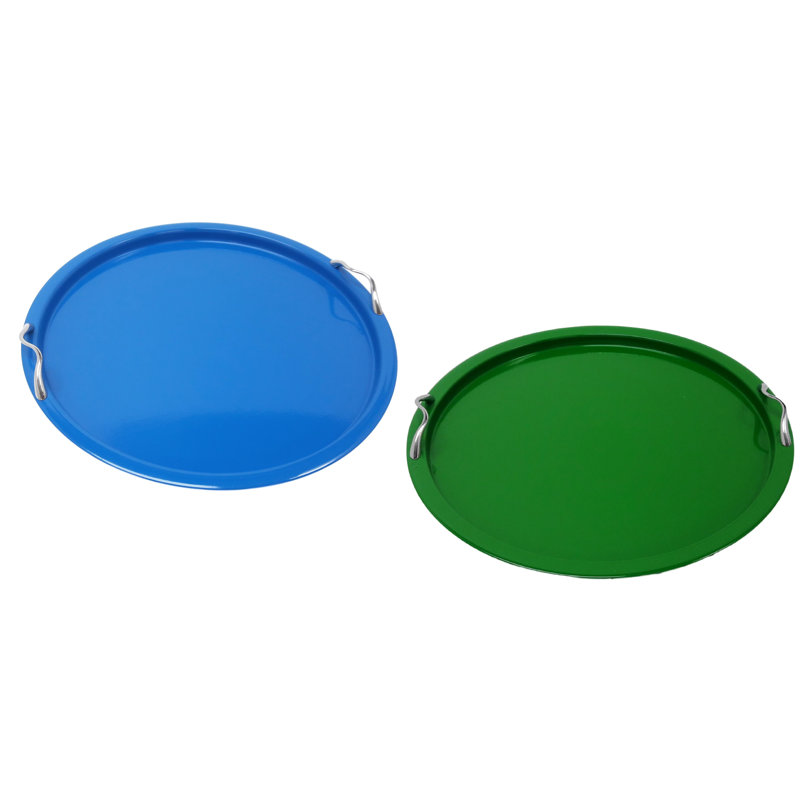 Plateau de service galvanisé émaillé Dokken Forman, Bleu et vert
