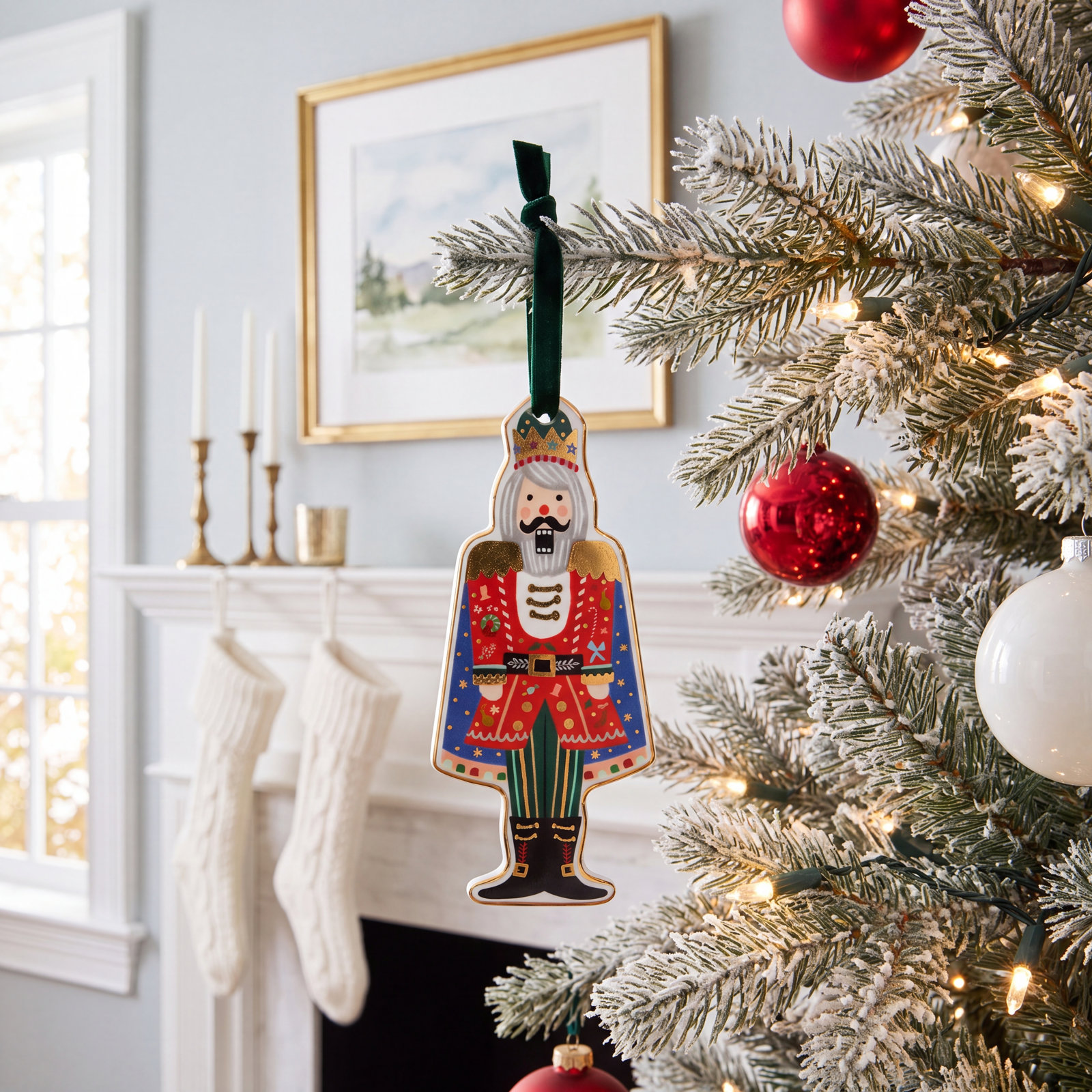 5" Porcelain Holiday Shaped Ornament