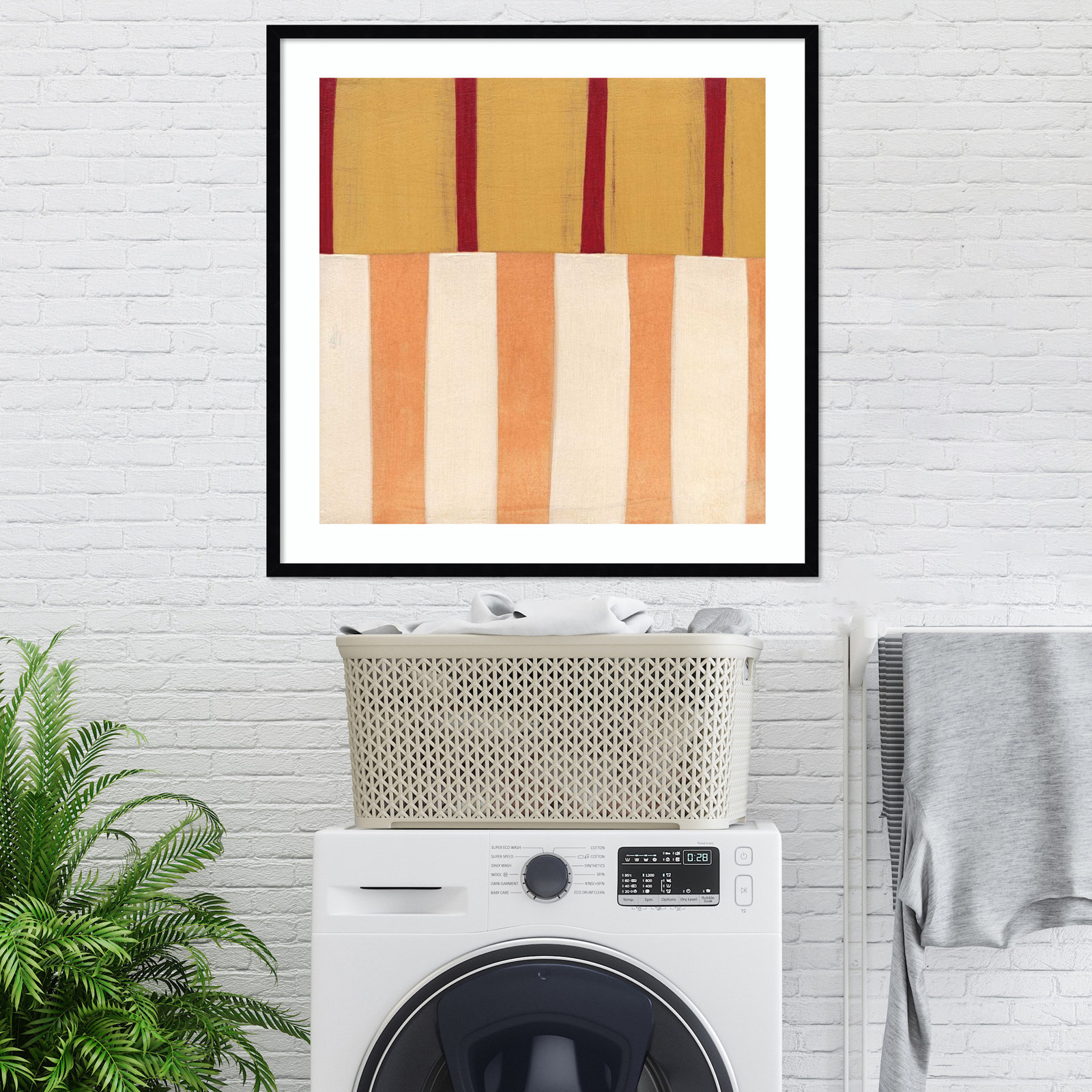 Broken Stripes 3 by Laura Nugent, Black, 33" H x 33" W x 1" D