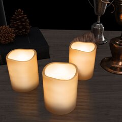 WHITE WAX RED BERRY LUMINARA INDOOR PILLAR CANDLES W/REMOTE: Country  Sampler - Spring Green, WI