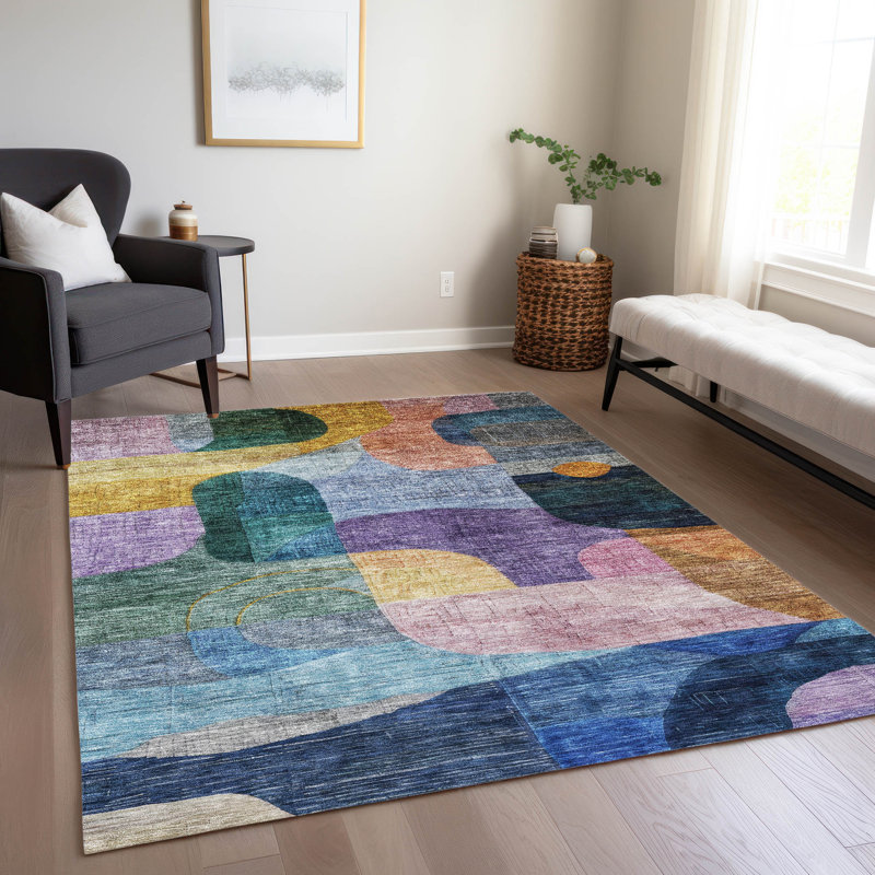  Machine Washable Indoor/Outdoor Christain ACN1115 Rug, Rectangle 8' x 10'
