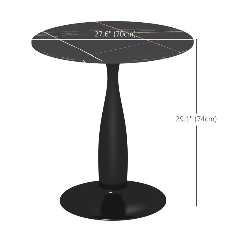 Table de salle à manger à piédestal 27,6 po Jaqwan, Noir