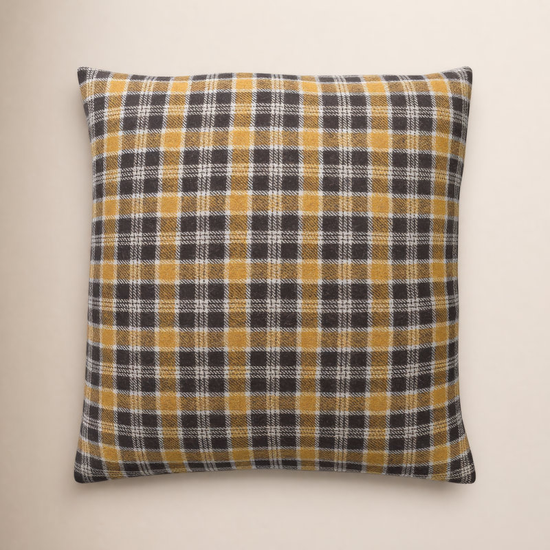 Waltman Plaid Reversible Throw Pillow, 20" x 20", No Fill