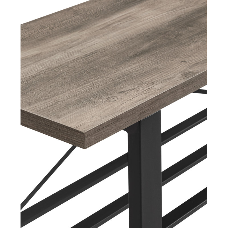 Telles Hall Tree 47.25'' Wide with Bench and Shoe Storage, Gray