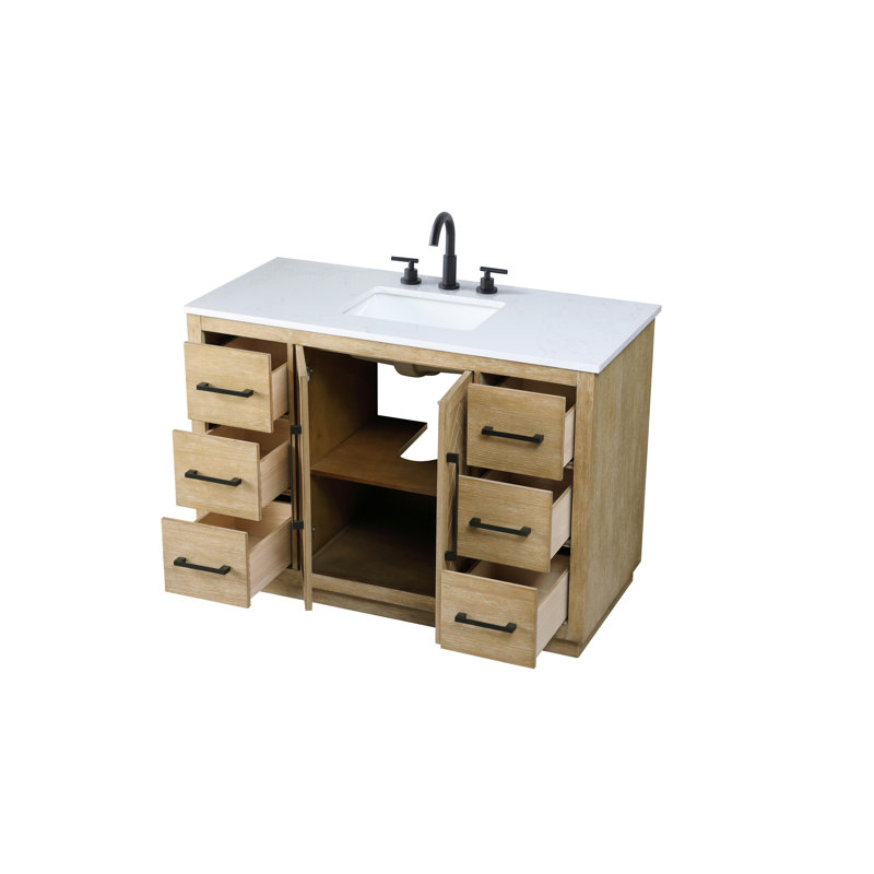 Meuble-lavabo simple 48 po, Lin chêne
