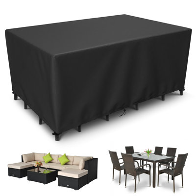 Housses d'extérieur imperméables, ensemble de meubles de patio 420D, résistantes aux déchirures, aux rayons UV et à la décoloration (L 102 po x l 102 po x H 34 po)
