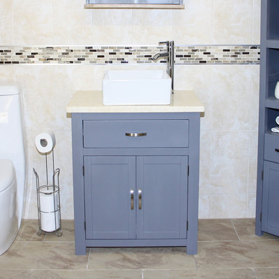 Robeson 750 mm Freestanding Single Vanity with Vessel Ceramic Basin