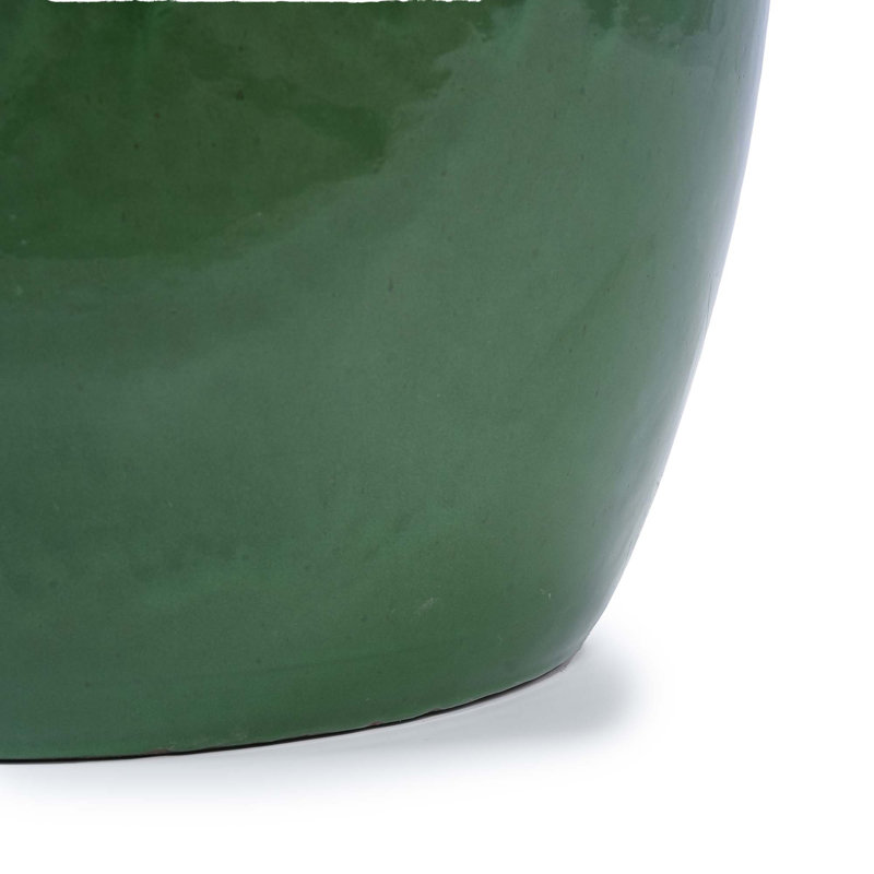 Ensemble de 3 pots de fleurs en céramique, jardinière moderne pour patio, jardin, rebord de fenêtre - vert antique