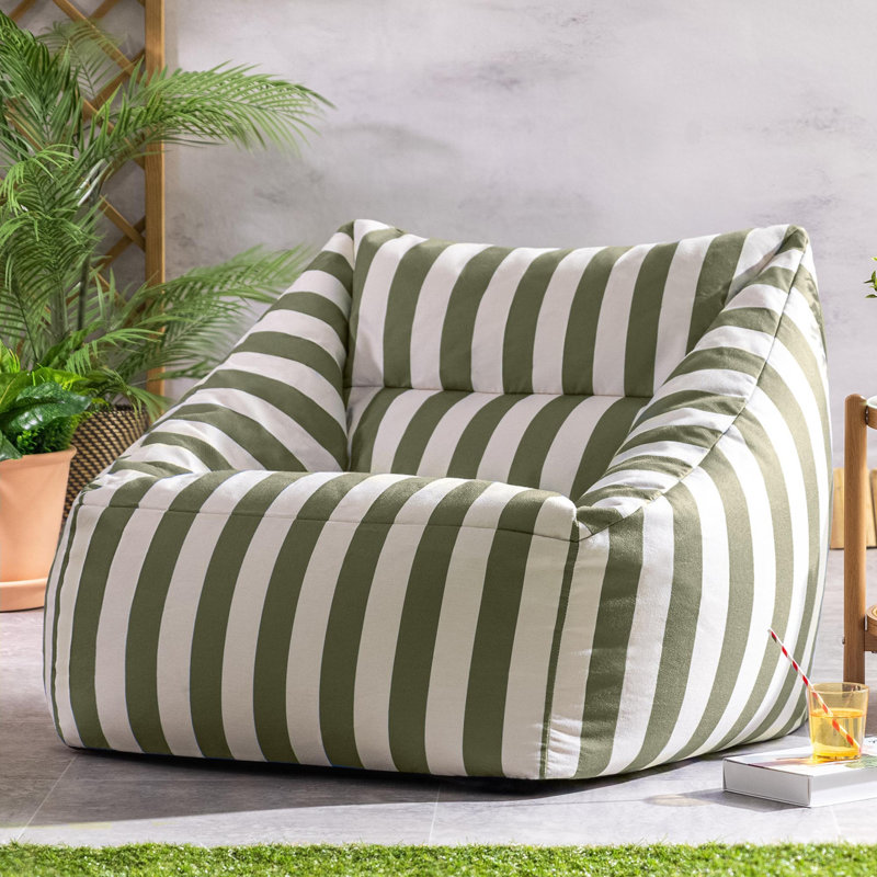 icon Natalia Striped Woven Armchair Bean Bag, Olive Green