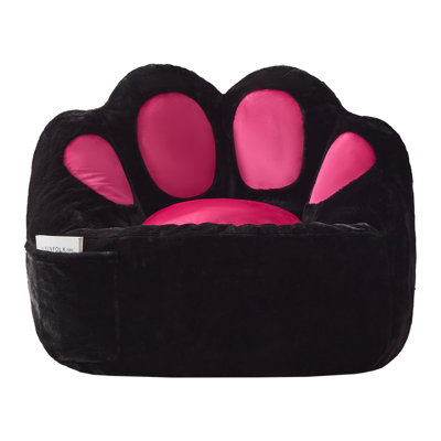 Pouf douillet en forme de patte de chat – Poche de rangement latérale