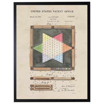 Game Board Patent in Black Frame