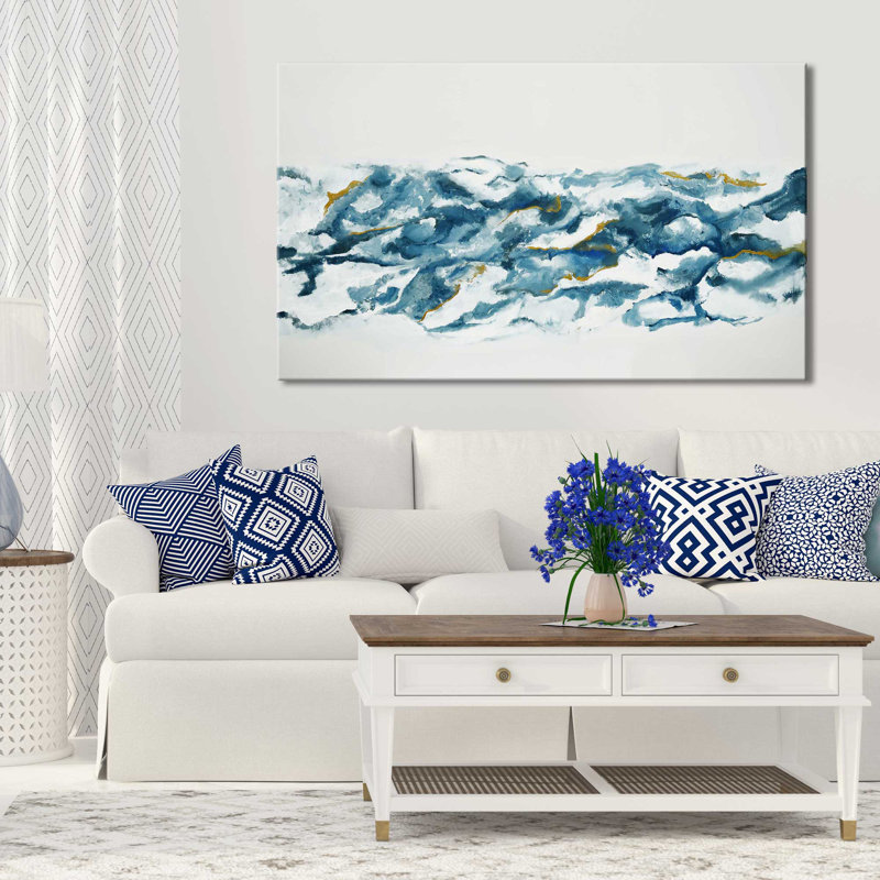 Into the blue (carré)-imprimé, Toile tendue, H 28 po x l 48 po x P 1,5 po