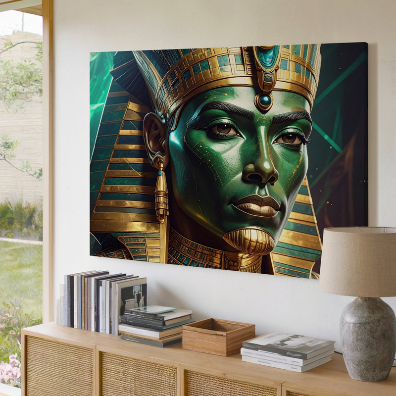 "Divine Pharaon", art égyptien, H 30 po x l 40 po