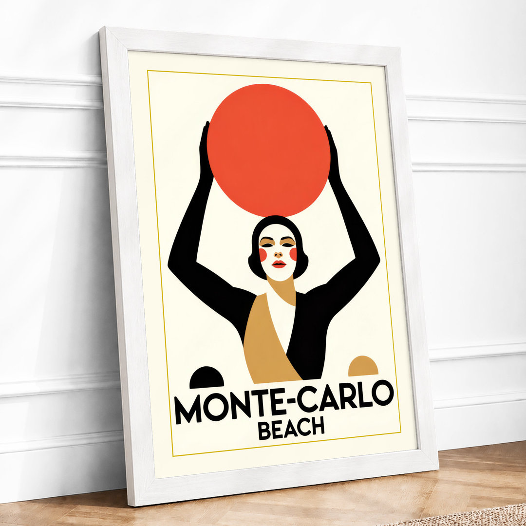 Monte-Carlo Beach Art Deco - Framed Print