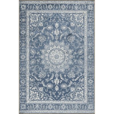 Machine Washable Light Blue Traditional Motif Ethnic Floral Patterned Vintage Decorative Rug