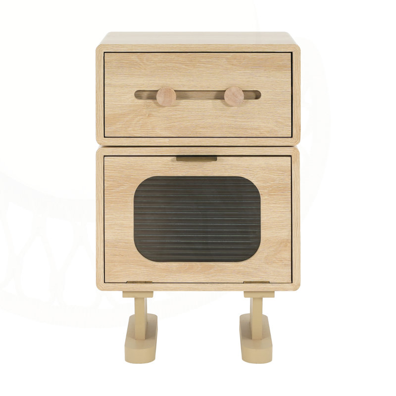 MDF CREATIVE ROTATABLE ROBOT STORAGE SIDE TABLE