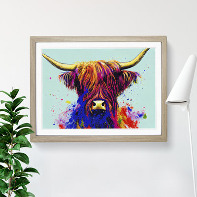 Highland Cow Splash Vol.3 Abstract - Single Picture Frame Painting