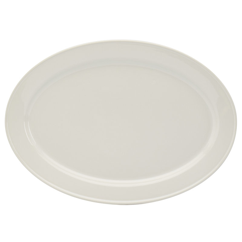 Denmark Tools for Cooks 16.5in Oval Ceramic Platter White Bistro