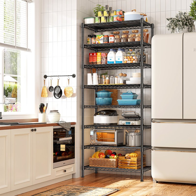 Étagère en métal, étagère de rangement réglable à 6 niveaux, H 72 po x l 24 po x P 14 po