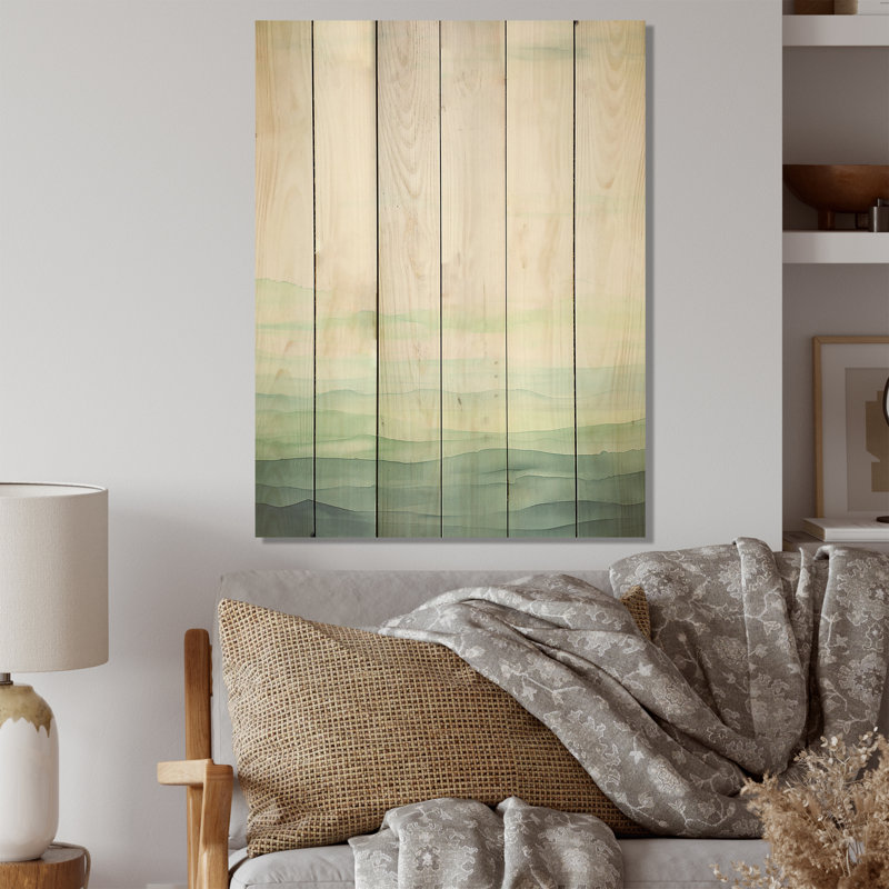 Minimalisme, horizon harmonique paysage I - art mural en bois minimalisme sur bois de pin naturel, H 20 po x l 10 po