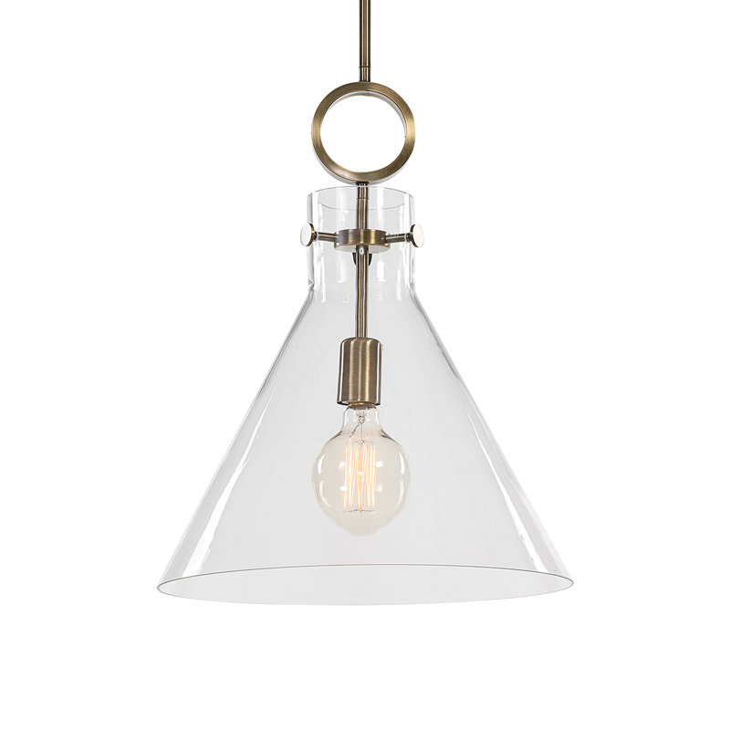 Luminaire suspendu en verre entonnoir 1 lumière Longshore Tides Imbuto