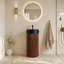 Meuble-lavabo cylindrique autoportant de 40,6 cm (16 po) avec lavabo rond noir et trou pour robinetterie.-1460547763-1460547761