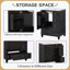 Meuble-lavabo autoportant avec plateau, tiroirs et tablettes en céramique, parfait pour les petites salles de bain-115146784