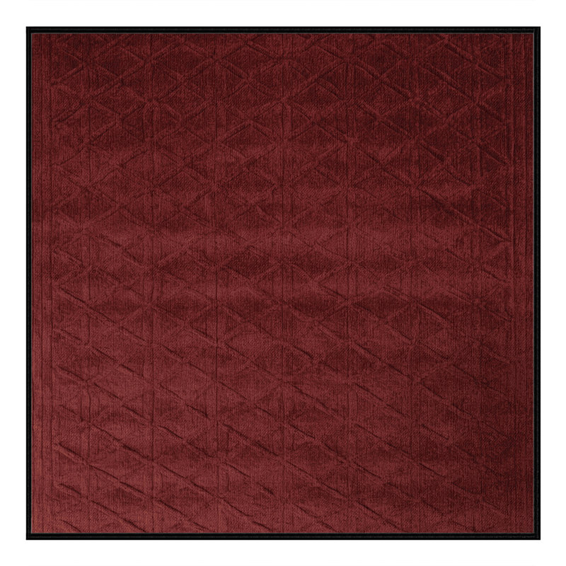 Machine Washable Trellis Red Area Rug, Square 8'