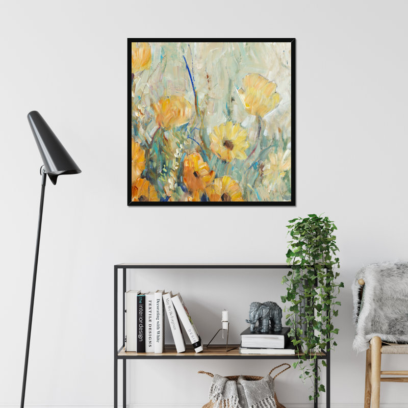 Floral Expression I by Timothy O' Toole - Painting, Black Framed Paper Print, 80cm H x 80cm W