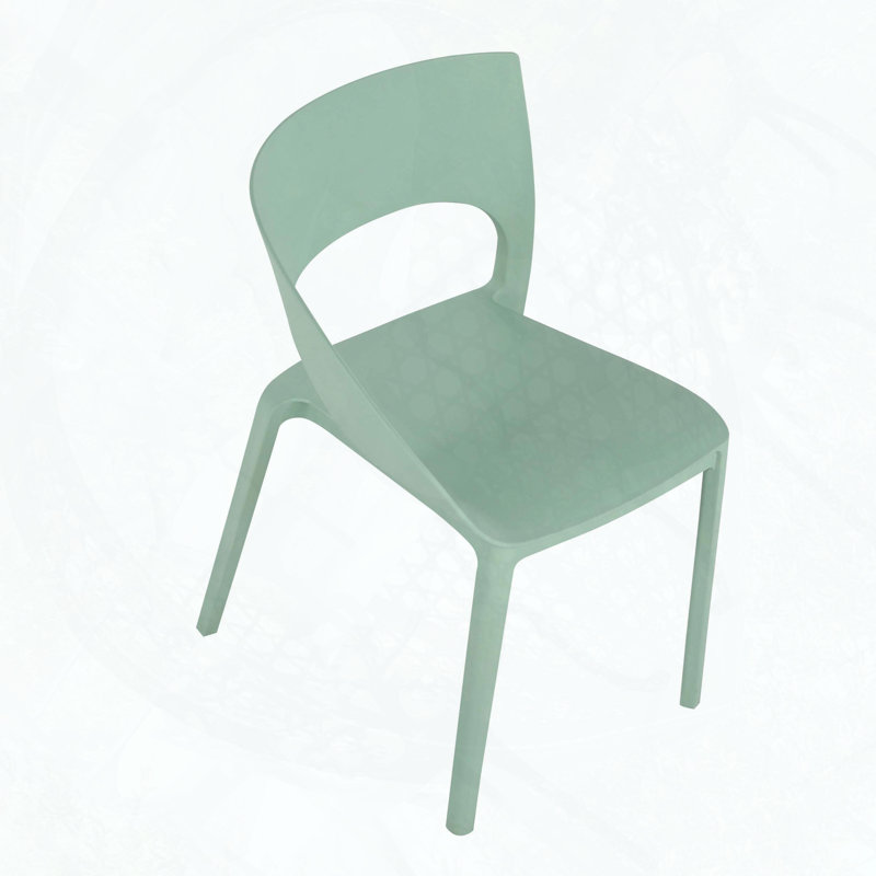 Ensemble de 4 chaises empilables en polypropylène toutes saisons, conception d'une seule pièce, capacité de 330 lb, aucun assemblage requis