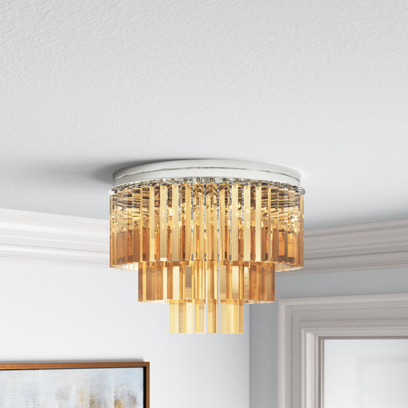 Yazmin Flush Mount, Polished Nickel